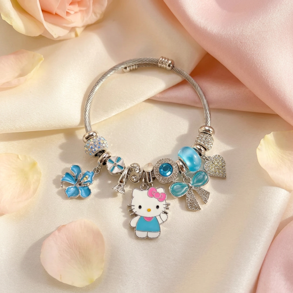 Hello Kitty Ocean Blue Charm Bangle