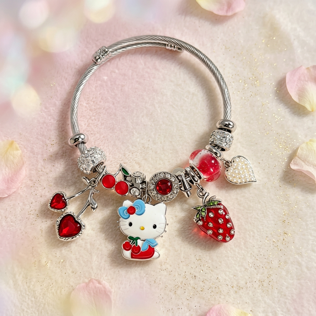 Sweet Hello Kitty Fruity Charm Bangle