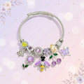 Enchanted Garden Bumblebee & Cherry Charm Bangle