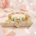 Monogram Heart & Spring Blossom Charm Bracelet