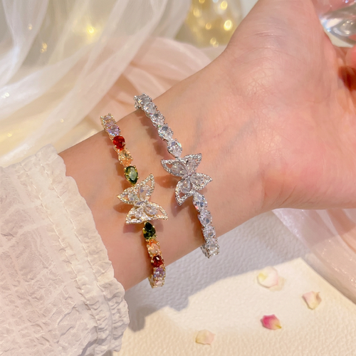 Dazzling Marquise Butterfly Open Bangle