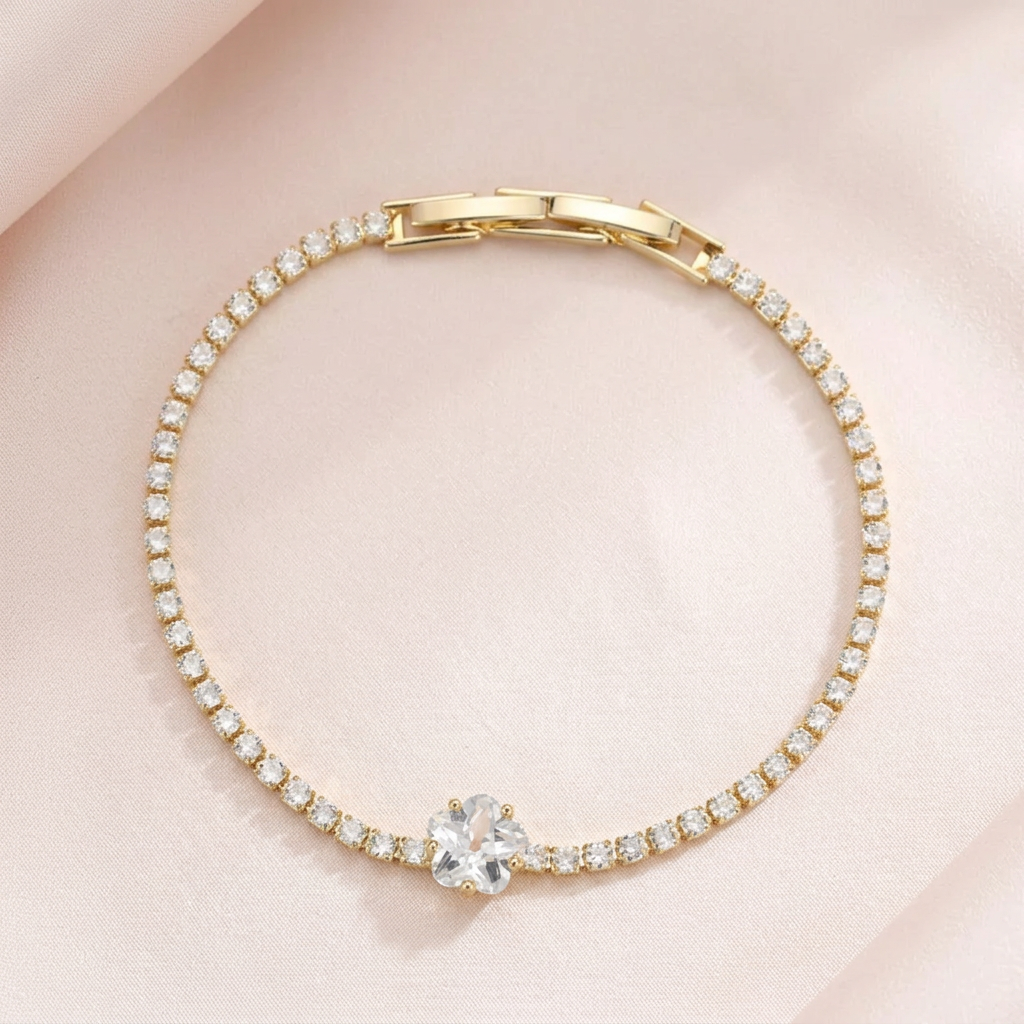 Dainty Lucky Clover Tennis Bracelet