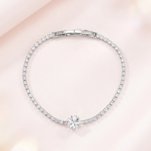 Dainty Lucky Clover Tennis Bracelet