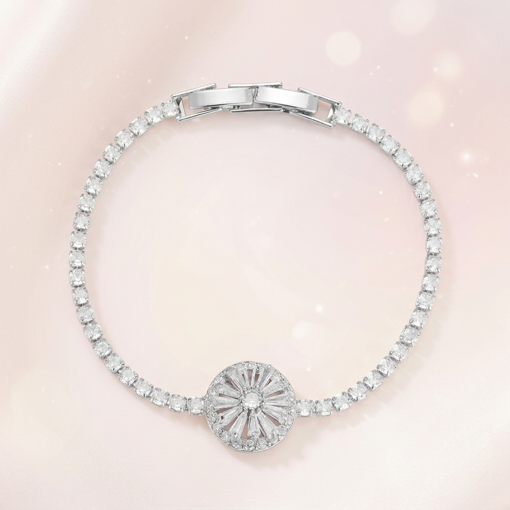 Sunburst Medallion Tennis Bracelet