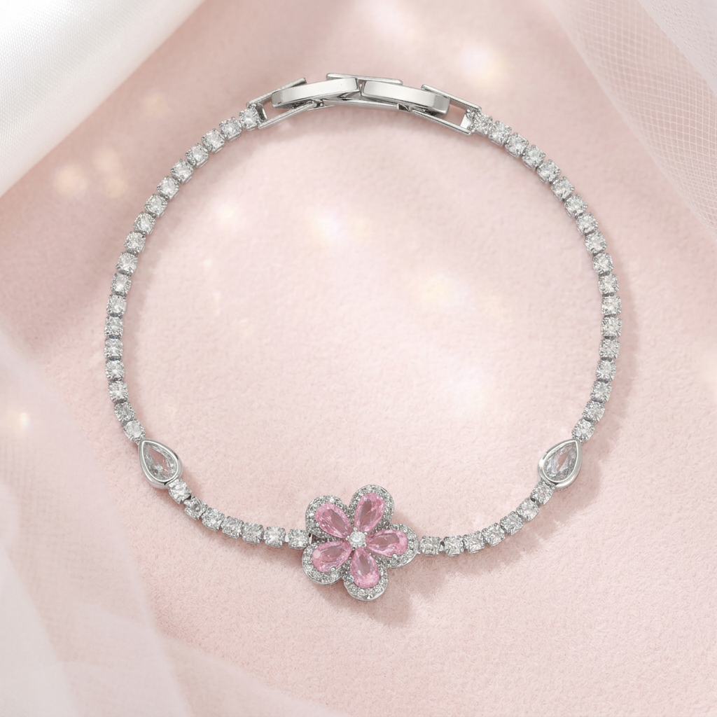 Sakura Blossom Tennis Bracelet