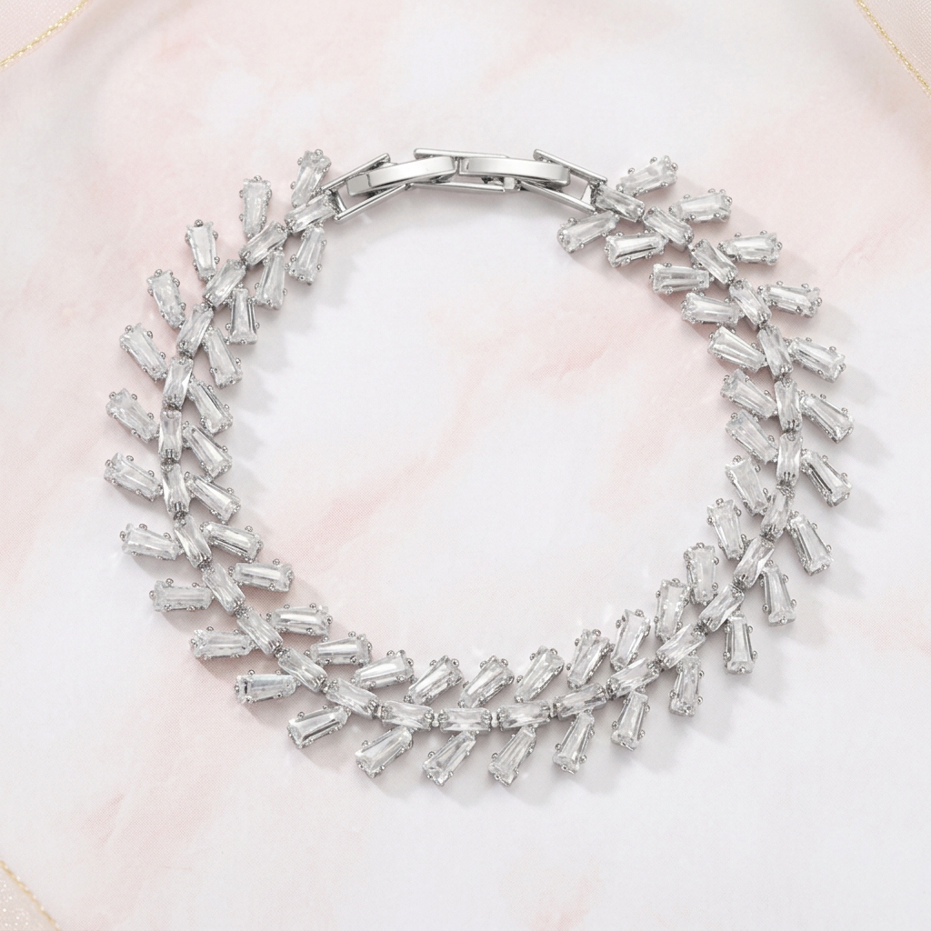 Baguette Chevron Tennis Bracelet