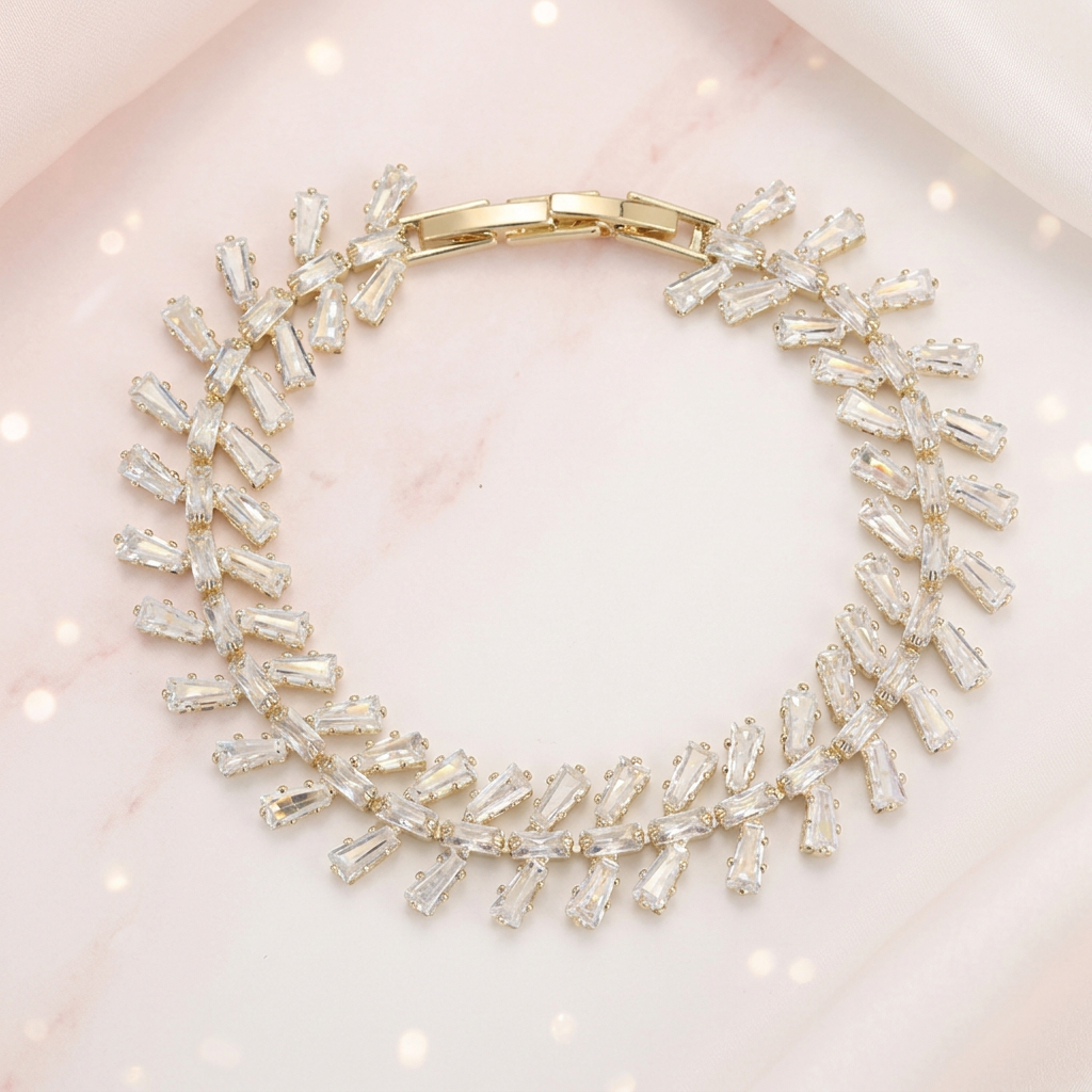Baguette Chevron Tennis Bracelet