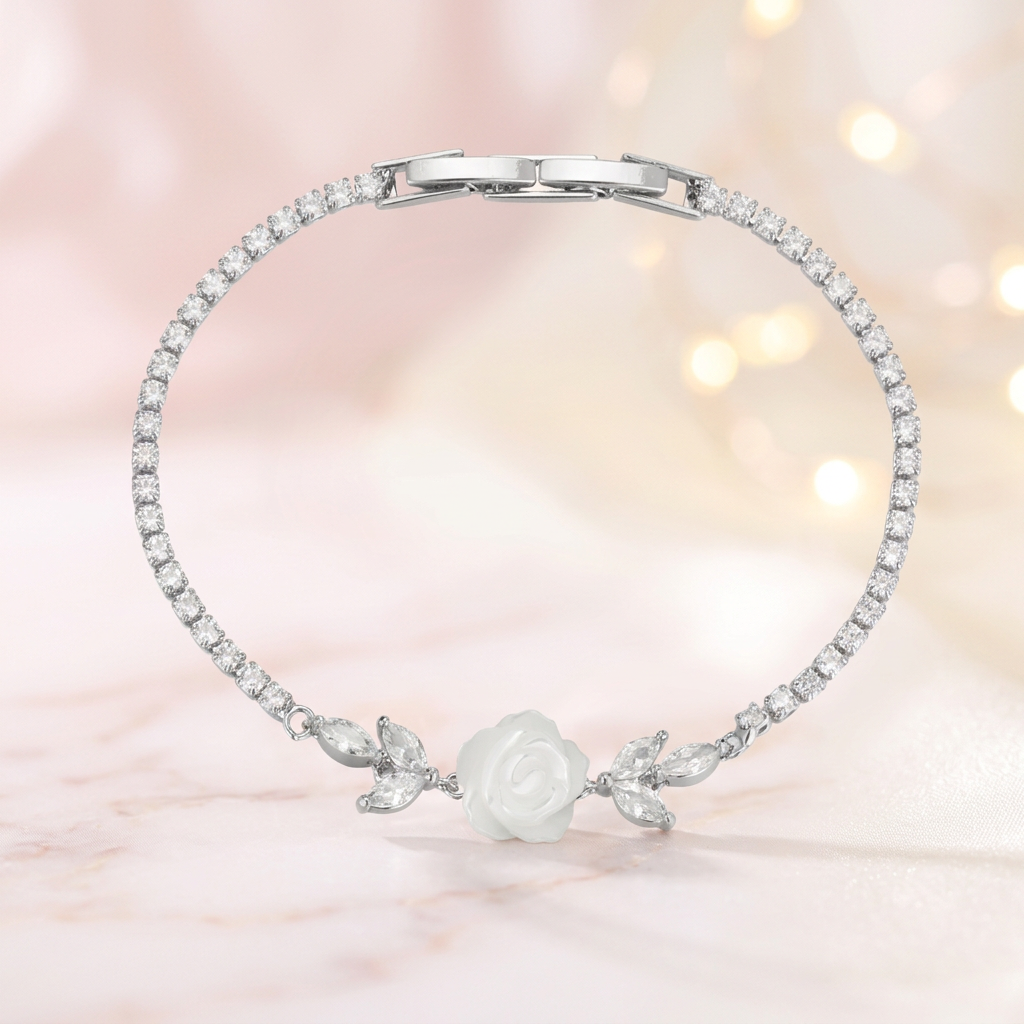Mother of Pearl Rose Tennis Bracelet