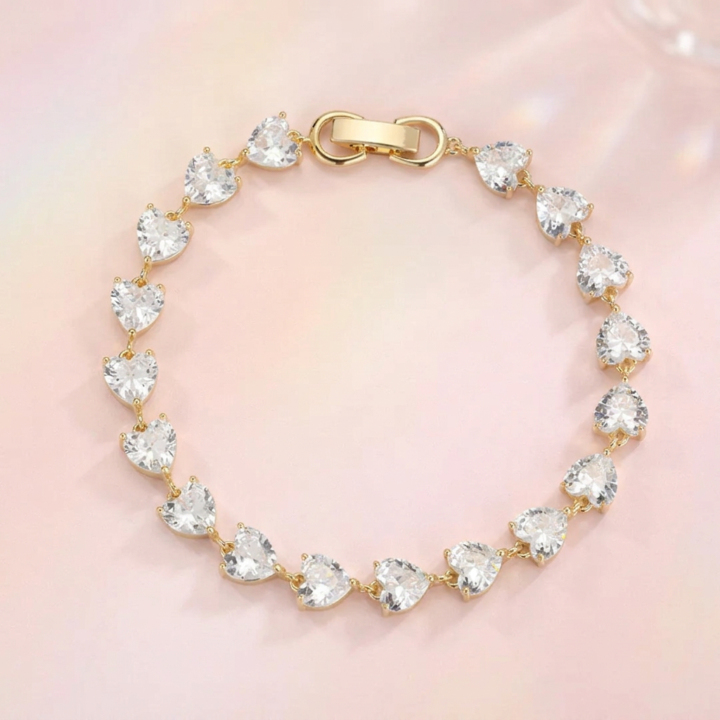 Eternal Love Heart Tennis Bracelet