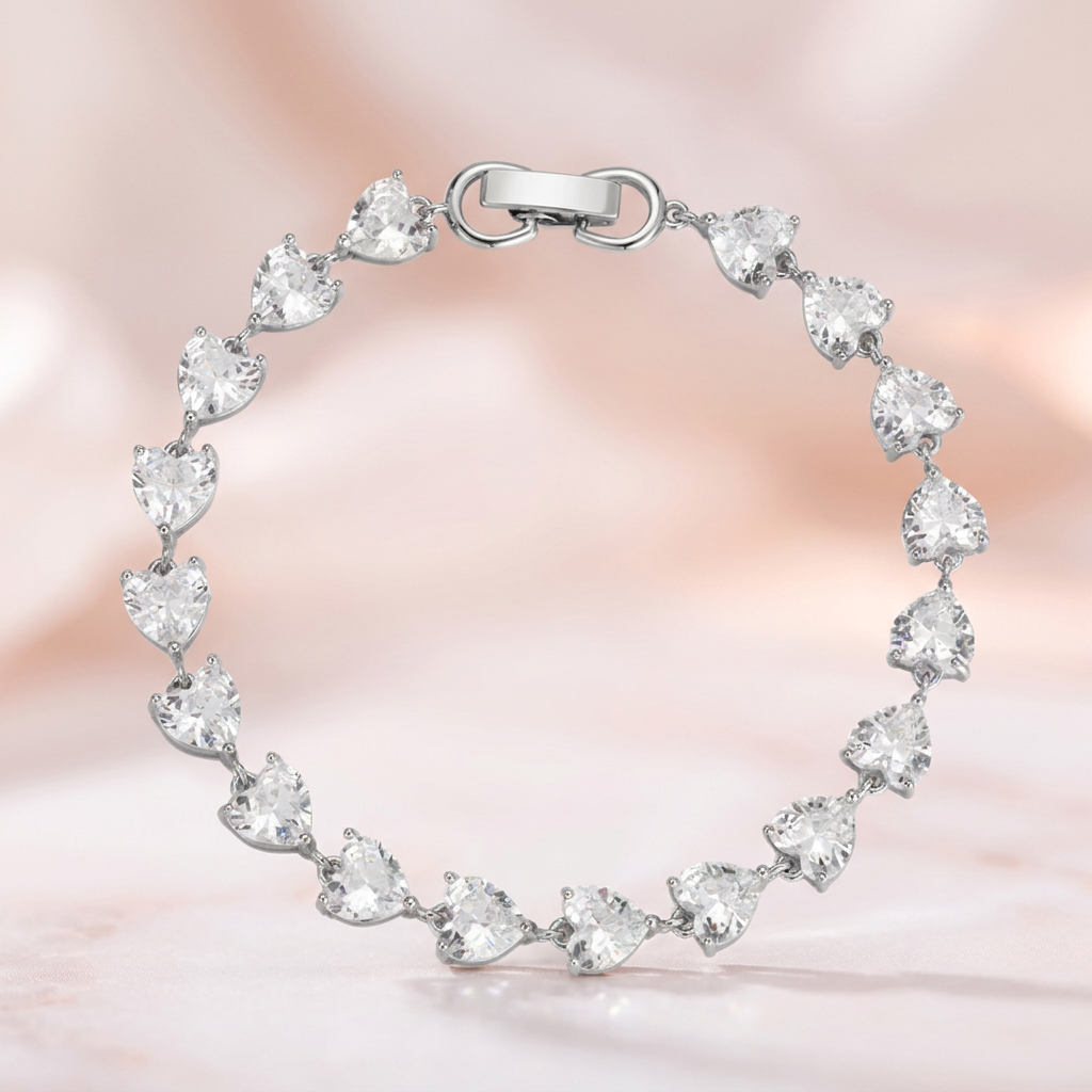 Eternal Love Heart Tennis Bracelet