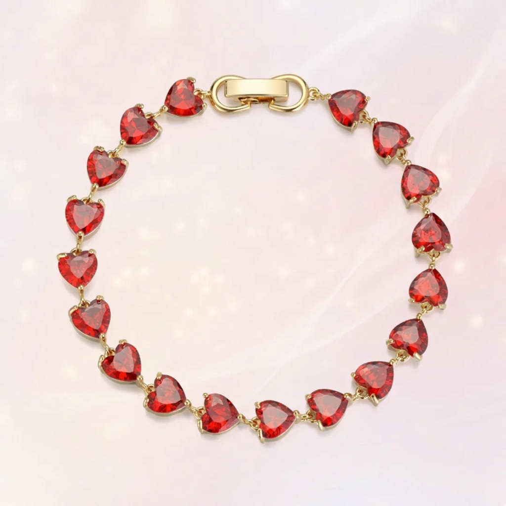Eternal Love Heart Tennis Bracelet