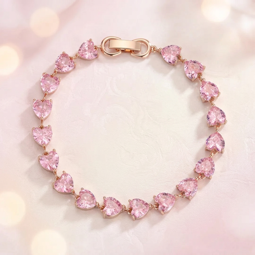 Eternal Love Heart Tennis Bracelet