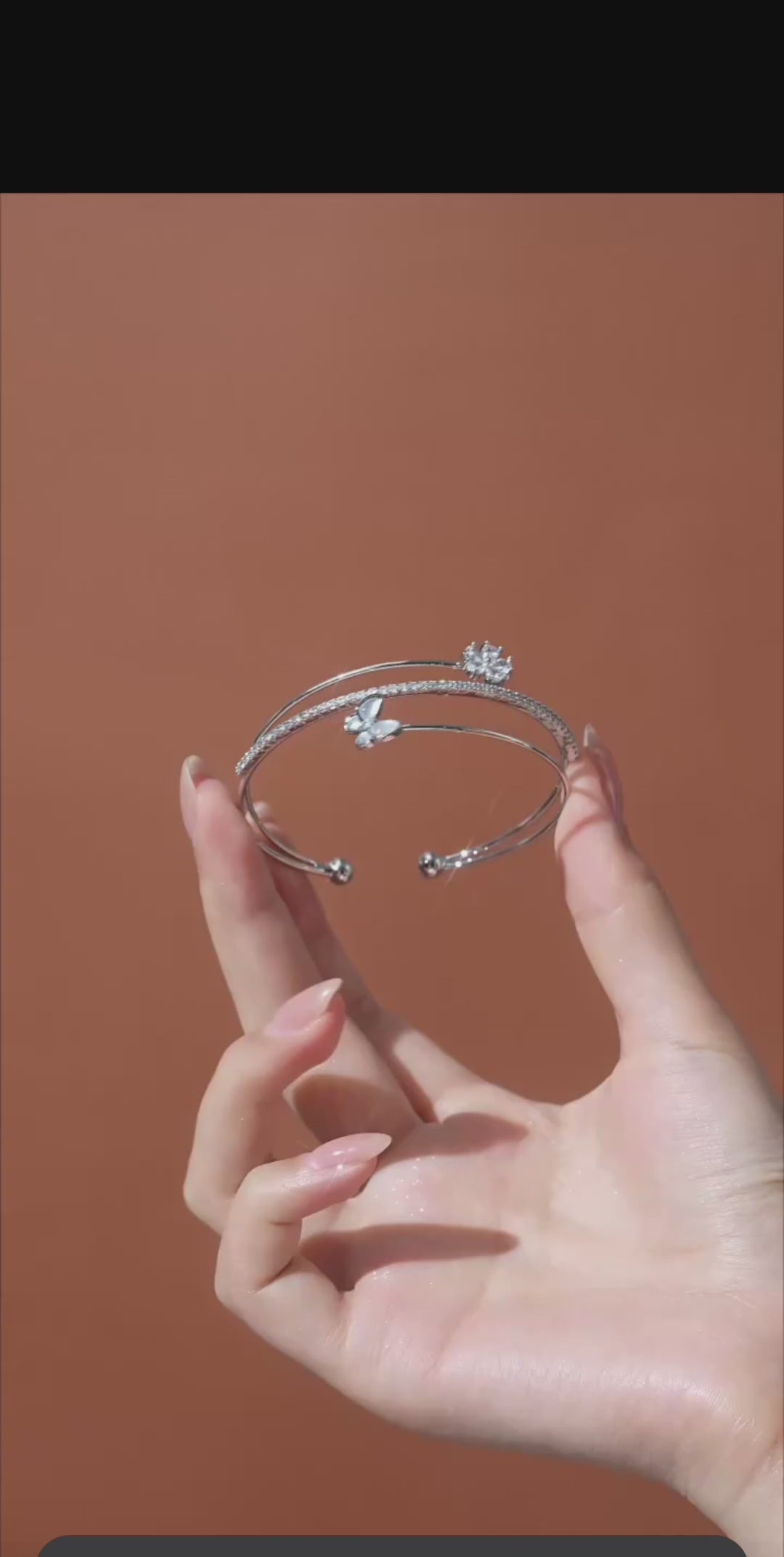Mother of Pearl Butterfly & Blossom Bangle