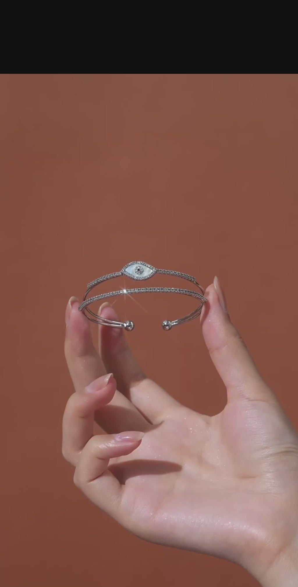 Layered Evil Eye Cuff Bangle
